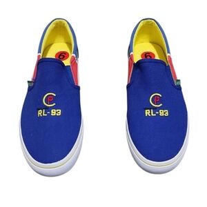 Polo Ralph Lauren RL-93 - Blue White Slip On Loafers Canvas Shoes Size 6 NWOT